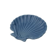 Fitz and Floyd Coastal Home Shell Plate - Handcrafted Earthenware Plate with Stunning Dimensional Seashell Design, Starfish, Lobster Accents, Excellent for Beach-Inspired Table Settings (Blue)