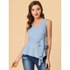 thumbnail image 3 of Blusa sin mangas Allegra K con Escote en V y lazo en la cintura Azul claro S, 3 of 5