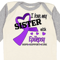 thumbnail image 4 of Inktastic I Love My Sister with Epilepsy Hope, Support, Cure Boys or Girls Long Sleeve Baby Bodysuit, 4 of 5