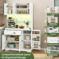 thumbnail image 2 of Uforic 70.9" Kitchen Pantry Cabinet with LED Lights & Power Outlets, Pantry Storage Cabinet, White, 2 of 8