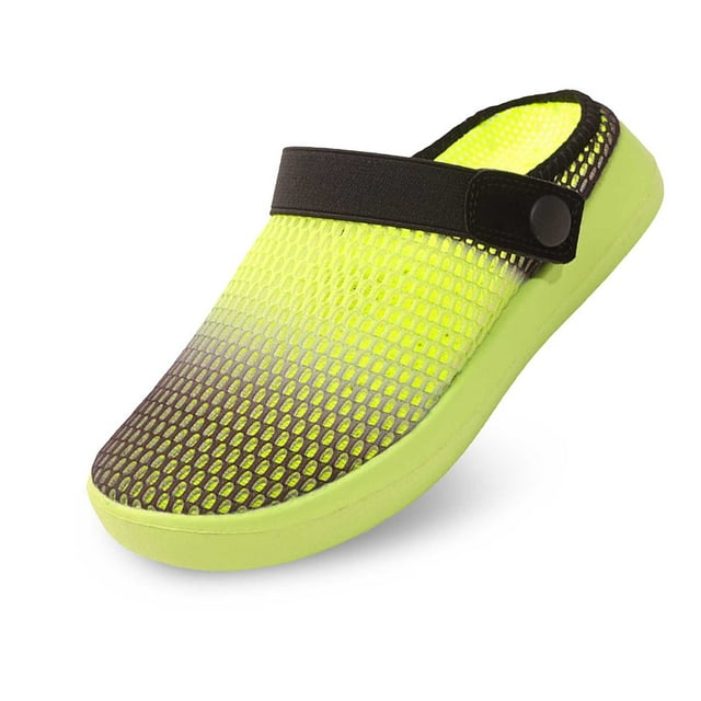 Ediodpoh Couples' Spring and Summer Fashion Color Matching Mesh Breathable Wet Slippers Women's Slippers Green 7.5