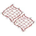 thumbnail image 1 of Unique Bargains 15x15' Extensible Moto Cargo Net Bagages Débris Attacher Filet avec Crochets Rouge 2 Pack, 1 of 6