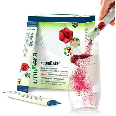 Univera RegeniCARE, Glucosamine, Univestin, MSM, Chondroitin, Joint Health, Joint Support, Easy to Carry, Raspberry Flavor (30ct, 7g Individual Packets)