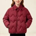 thumbnail image 2 of KyCheLot Winter Jacket for Girls Button Lapel Neck Long Sleeve Jackets Comfy Thermal Windproof Outerwear, 2 of 9