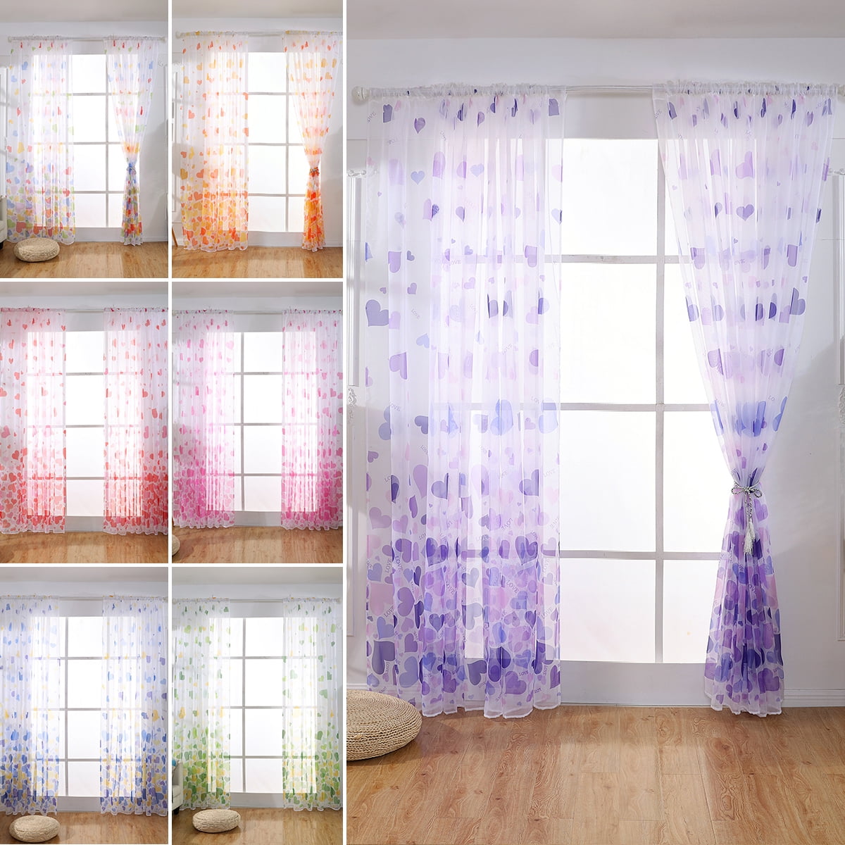 Amazing set Ready made Voile Net curtains KIDS ROOM