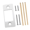 thumbnail image 4 of Placa de cierre para cerrojo con 4 tornillos y tacos de madera para fijar el cerrojo en el lateral estrecho blanco, 4 of 9
