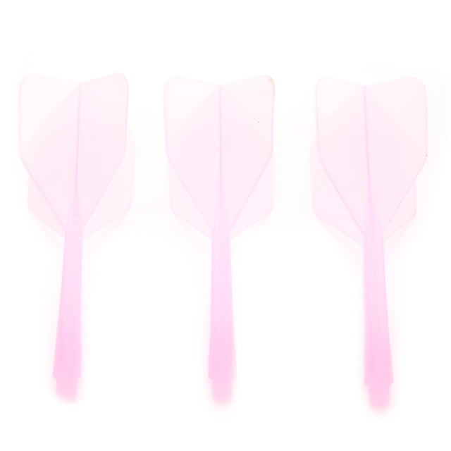 3-Pack Pink 2BA Thread Integrated Dart Flights - Transparent, Shatterproof & Durable ABS Dart Tails with Precision 90° Angle Design, Flexible Shaft to Prevent Tearing, Lightweight Universal Fit for