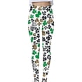 thumbnail image 3 of lcziwo Women's St Patricks Day Running Leggings Trendy Shamrock Clover Print Soft Stretchy Yoga Pants Casual High Waisted Tummy Control Tights Green M, Ofertas Flash Del Dia, 3 of 6