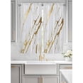 thumbnail image 4 of Bedroom Curtains 63 Inches length, White Gold Modern Window Treatment Curtain Drapes, Abstract Vintage Marble Geometric Rod Pocket Curtain Panels for Living Room Kitchen, 42"x63", 2 Panels, 4 of 7