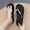 Silver, variant on Womens Flip Flops Toe Post Flat Sandals Rubber Sole Beach Slippers For Women Metallic Shiny Straps Open Toe Summer Pool Shoes US: 7 Black
