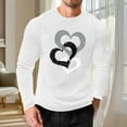 thumbnail image 2 of UVEASISHA Heart Graphic Tees for Men Long Sleeve Waffle Knit Shirts Big and Tall Casual Valentines Day Tshirts Regular Fit Stylish Workout Shirt White S, 2 of 9