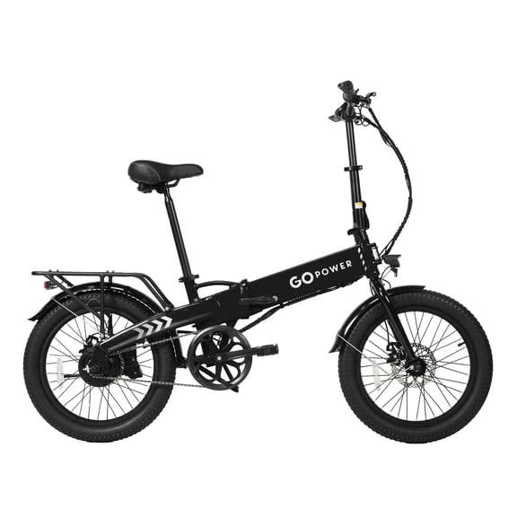 GoPowerBike GoVolt Folding Electric Bike | 20" | 500W | 20mph | 45  Mile Range | Black