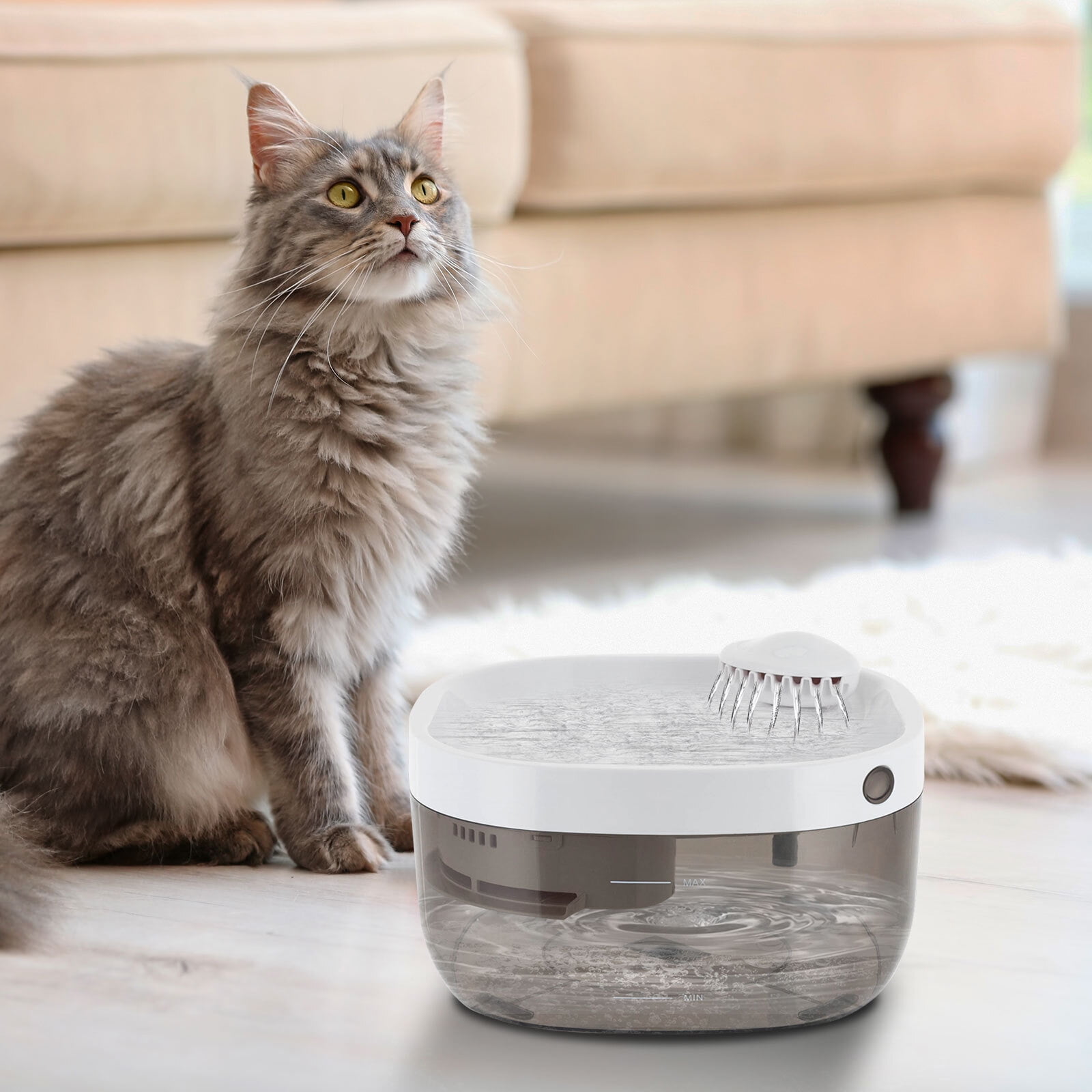 Modern Cat Water Fountain Pet Water Fountain Cat Drinking Fountain CYD003 White