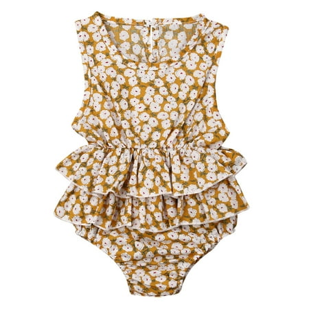 

Pudcoco Baby Girl Floral Clothes Sleeveless Romper Dress Outfit