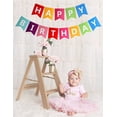 thumbnail image 5 of Happy birthday banner, colorful birthday decoration party set, colorful birthday garland, a rainbow paper garland, ideal for baby shower, birthday, party or at home, 5 of 7