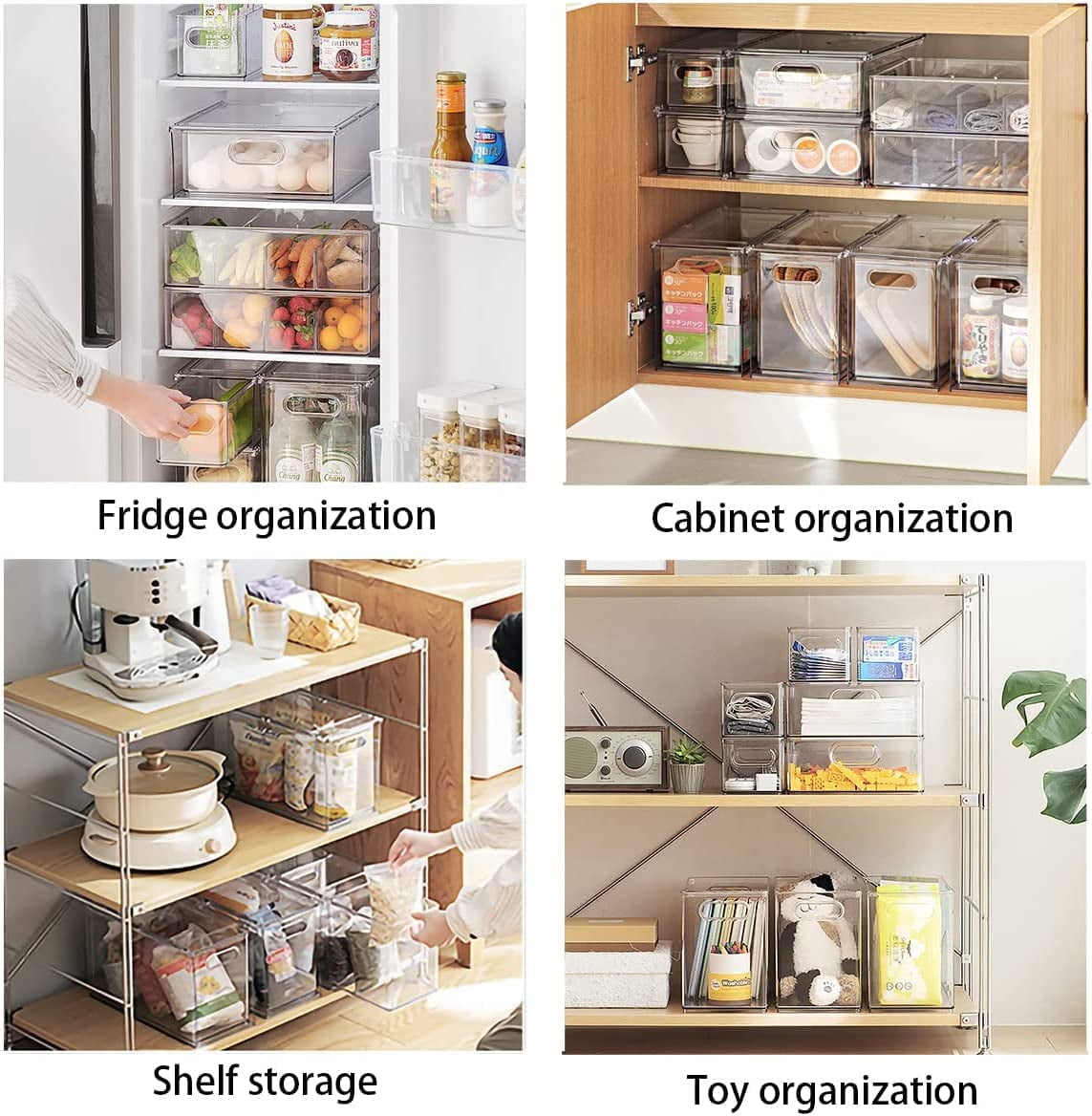 Yatmung Clear Drawers Pull Out Refrigerator Organizer Bins - Stackable  Fridge Drawers - Food, Pantry, Freezer, Plastic kitchen organizing - Fridge
