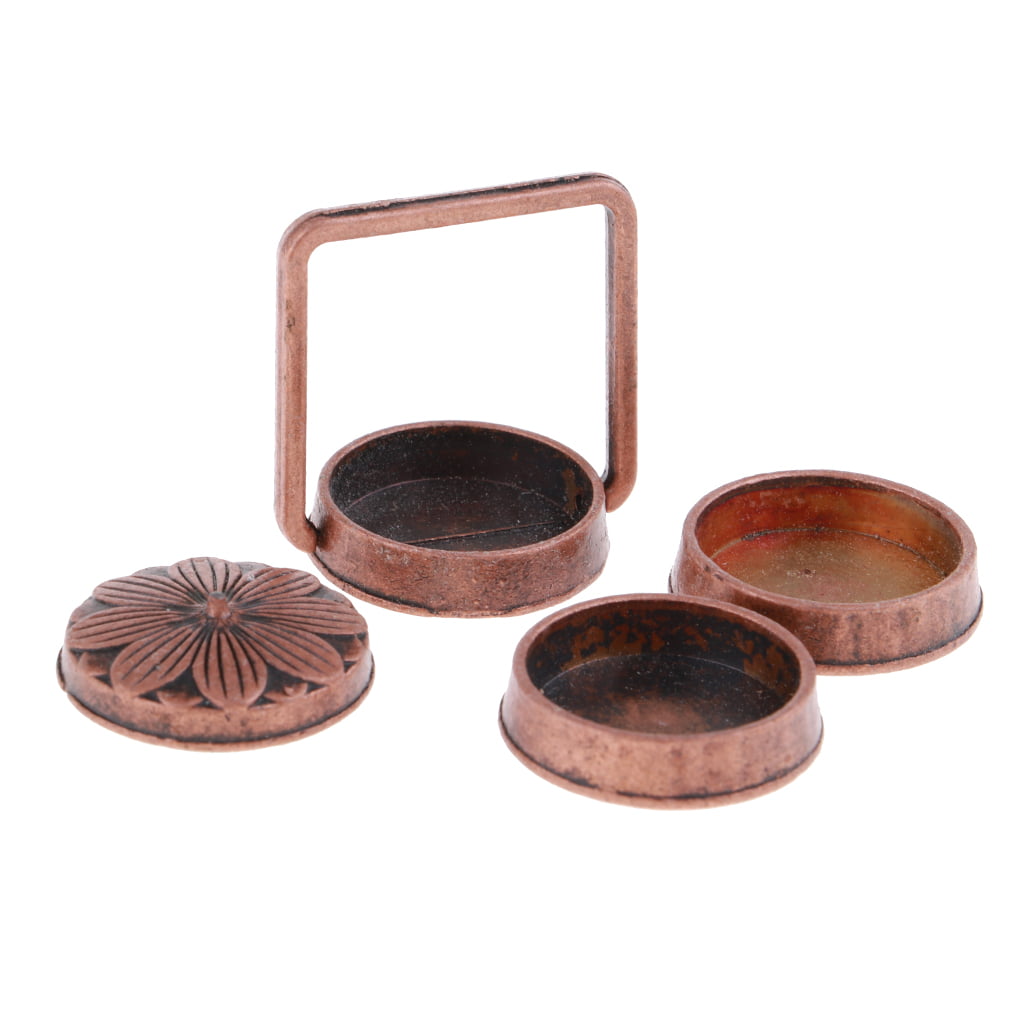 Miniature Copper 3 Layer Lunch Box 1/12 Dollhouse Life Scenes Accessory 