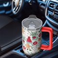 thumbnail image 5 of Festive Christmas Trees 30oz Stainless Steel Travel Coffee Cup with Handle and Straw, Leak Proof Insulated Mug Cup, Holiday Gifts for Adults, 5 of 5