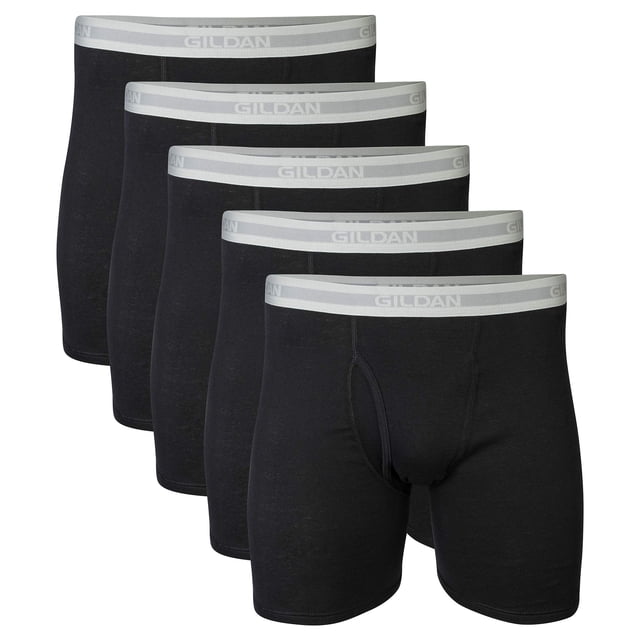 Calzoncillos tipo bóxer Gildan para hombre, color negro, paquete de 5, talla L