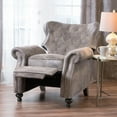 thumbnail image 5 of Accented Push Back Recliner Chair with Rolled Arms (Brown Gray), for Cocooning Comfort, 5 of 9