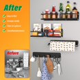 thumbnail image 6 of Magnetic Spice Rack for Refrigerator: Space Saving Fridge Magnet Organizer with Paper Towel Holder & Hook Rack Metal Side of Refrigerator Storage Kitchen Organizer Black Magnetic Shelf, 6 of 6
