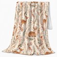 thumbnail image 2 of Whimsical Deer Autumn Forest Scene, Peaceful Woodland Scene, Warm Flannel Blanket for Cabin and Lodge with Detailed Artwork, Wildlife Lovers Thanksgiving Gift, Rustic Home Decor, 2 of 9