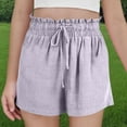 thumbnail image 7 of Ltctricy Girls' Shorts Casual Ruffle Elastic High Waisted Drawstring Wide Leg Shorts Summer Beach Shorts with Pockets 5-16 Y, 7 of 7