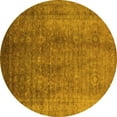 thumbnail image 1 of Ahgly Company Machine Washable Indoor Round Oriental Yellow Industrial Area Rugs, 3' Round, 1 of 4
