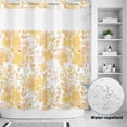 thumbnail image 2 of No Hook Shower Curtain, Yellow Flowers Shower Curtains for Bathroom with See Through Top Window, Watercolor Summer Botanical Floral Waterproof & Washable Bath Curtain Long 72"x78", 2 of 9