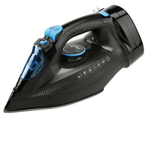 iron with retractable cord and auto shut off