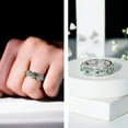 thumbnail image 3 of Rosec Jewels Certified Lab Grown Emerald Celtic Wedding Band for Women - AAAA Grade - Vintage Style Emerald Band - with Jewelry Box, 18K White Gold, US 11.50, 3 of 8