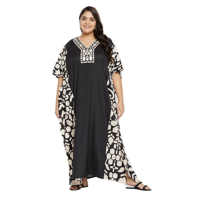 Caftans pour Femmes Longue Maxi Grande Taille Robe Caftans Manches 3/4 Robes pour Dames Filles en Ligne