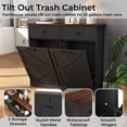 thumbnail image 6 of YDSM Farmhouse Black Double Tilt Out Trash Cabinet for 20 Gallon Trash Cans, Free Standing Recycling Cabinet with Hideaway Drawer, Barn Door Style Laundry Sorter Cabinet, Tilt Out Trash Cabinet, 6 of 8