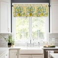 thumbnail image 3 of Summer Lemon Kitchen Curtains Sets for Windows 36 Inch Length, Watercolor Yellow Fruits Botanical Rod Pocket Window Treatments Tier Curtains and Valances Set for Bedroom/Bathroom, 3 of 6
