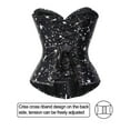 thumbnail image 4 of MISS MOLY Womens Overbust Corset Astronomy Print Party Bustier Top Gothic Lace up Lingerie Waist Cincher Basques Outfit, 4 of 6