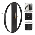 thumbnail image 6 of Kate and Laurel Ladd Modern Glam Numberless Round Wall Clock, 24 Inch Diameter, Black and Gold, Decorative Round Metal and Wood Clock for Living Room Decor, 6 of 10