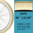 thumbnail image 6 of 26"x2.125" Cruiser Beach Bike Tires Cream Color 26"x1.75"/2.125" Replacement Folding Bicycle Tyres for City Commuter Urban Pavement, 6 of 10