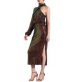 thumbnail image 4 of INSPIRE CHIC Vestido de cóctel de una sola manga con lentejuelas y mangas largas para mujer M Multicolor, 4 of 6