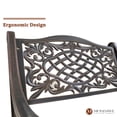 thumbnail image 6 of Mondawe 5 Pieces Outdoor Cast Aluminum Dining Set, All-Weather Patio Furniture Includes 4 Chairs and 1 Round Table with Umbrella Hole for Balcony Garden Deck,Bronze, 6 of 10
