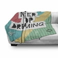thumbnail image 3 of Dream Soft Flannel Fleece Blanket, Popular Words Lettering on a Hipster Funky Retro Background with Geometric Elements, Cozy Plush for Indoor and Outdoor Use, 60" x 80", Multicolor, by Ambesonne, 3 of 6