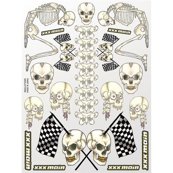 XXX Main Racing XXXS004 Skeletons Sticker Sheet