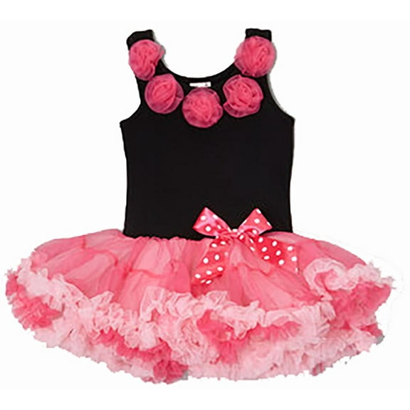 Wenchoice Pink Bow Flower Tutu Dress Girl's L(5T-6T)