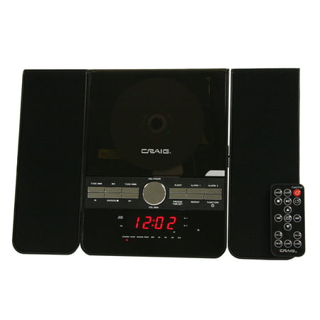 Craig BT 3-Pieces CD Shelf System with Dual Alarm Clock AM/FM Stereo (Best Small Stereo System)