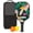 Black, variant on Pickleball Paddles Set Of 1, Fiberglass Surface, Tropical Leaf Print, 1 Paddle, 2 Balls & Bag