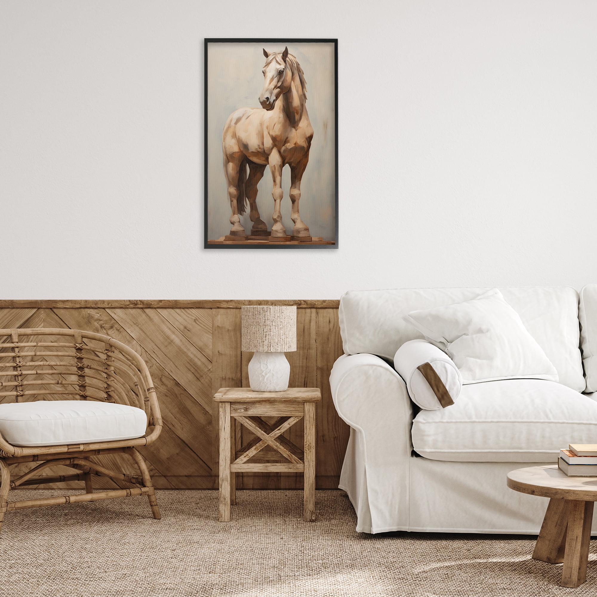 Stupell Industries Magnificent Mare Standing Animals & Insects Painting Black Framed Art Print Wall Art, 20 x 30