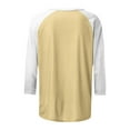 thumbnail image 4 of ylioge 3/4 Length Sleeve Womens Tops Casual Loose Y2k Color Contrast Stitching Crewneck Sweatshirts Pullover Top Blouses Shirts Fall Reduced Price and Clearance Sale, 4 of 4