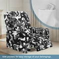 thumbnail image 3 of FOR U DESIGNS Black Camo Pattern Recliner Chair Covers 4-Pieces Stretch Recliner Armchair Covers Wear-Resistan Sofas Couches Slip Protector with Storage Pockets, 3 of 8