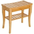 thumbnail image 1 of 20" Bamboo Shower Bench Spa Bath Stool Bathroom Organizer Storage Shelf, 1 of 10