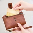 thumbnail image 4 of Women's RFID Blocking Leather Wallet Ladies' Wallet Multi-functional Three-fold Short Style Vintage Large Capacity Coin Purse, 4 of 6