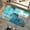Blue Ocean, variant on Bath Mat Rug,abstract grunge red curved lines Non Slip Quick Dry Super Absorbent Thin Bathroom Rugs Fit Under Door-Easy to clean Bathroom Floor Mats-Shower Rug for Shower Sink Bathtub(16" x 24"In)